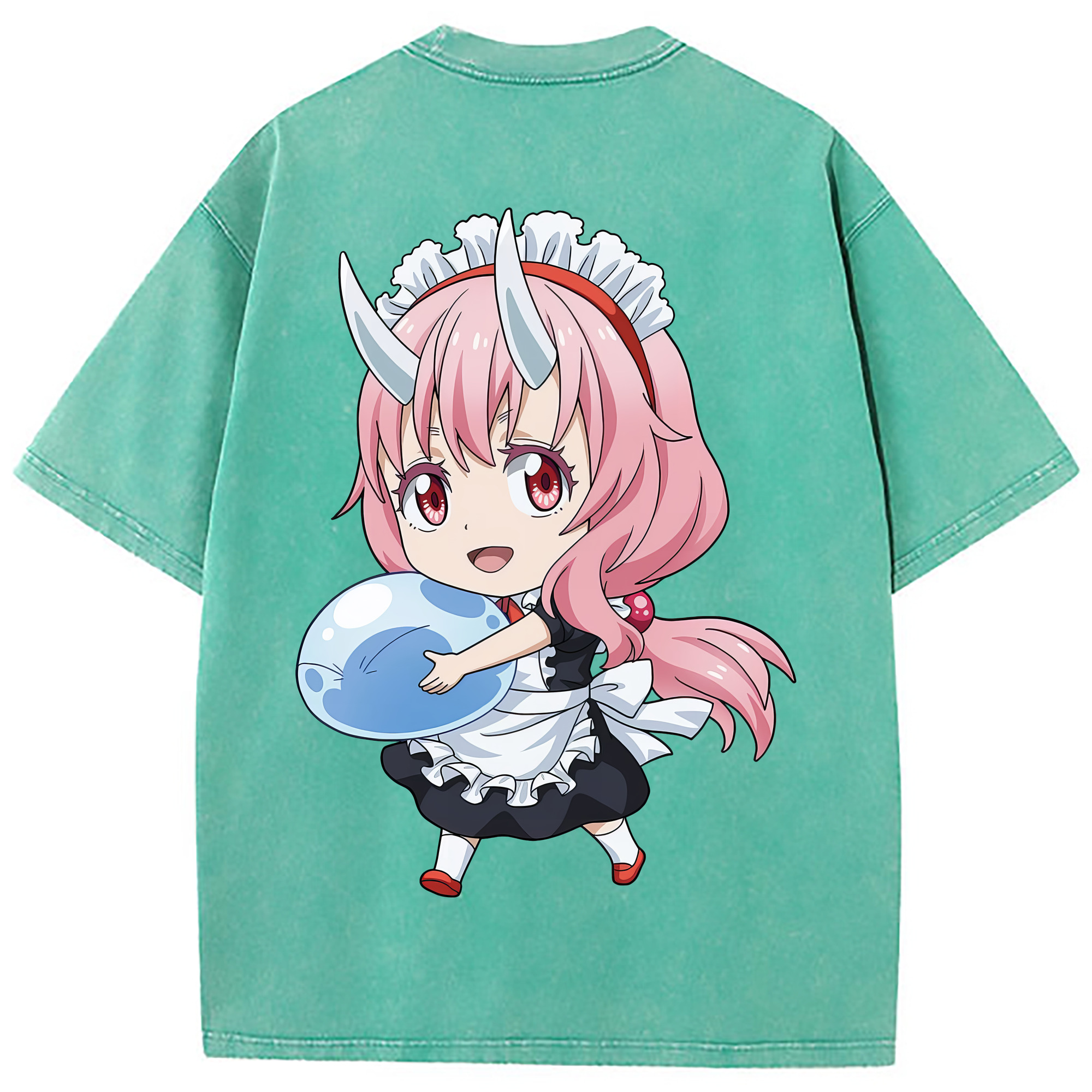 （画像用） 転スラ Regarding Reincarnated to Slime 綿100% ヴィンテージ風 半袖Tシャツ（背面プリント）